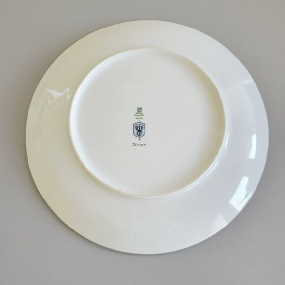 Vintage PM Jaeger & Co. Harvest Dinner Plate Yellow Apple & Nuts Heavy Gold Trim - Picture 5 of 10